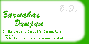 barnabas damjan business card